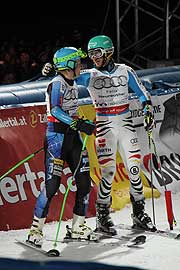 Felix Neureuther (hier mit Ted Ligety bei Achtel-Finale) gewann bei den Männern (©Foto: Martin Schmitz)